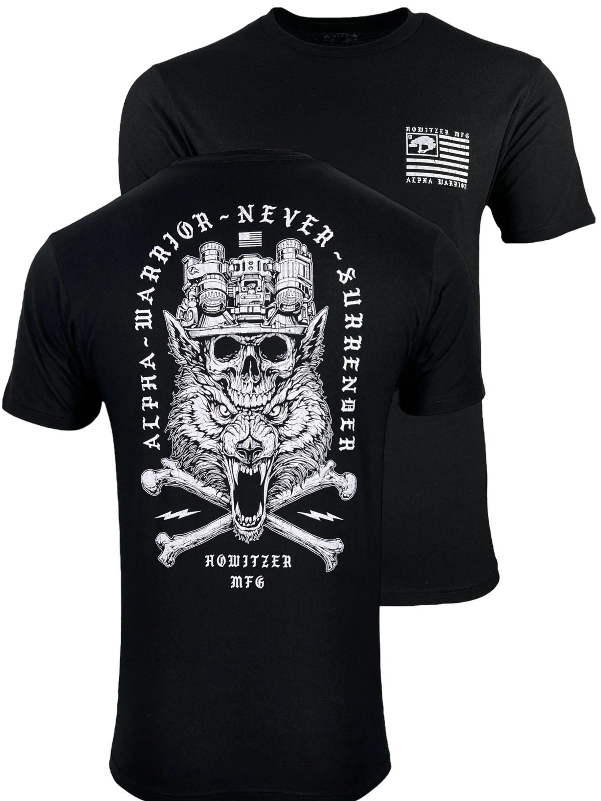 Howitzer Style Men’s T-Shirt Alpha Warrior Military Grunt MFG