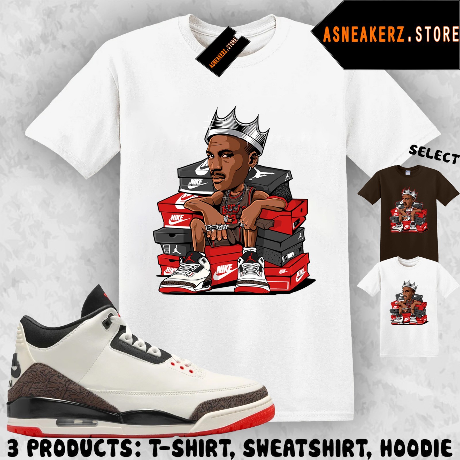 Tee Shirt Matching AJ 3 World’s Best Dad 2026 Match Sneaker MJ Sneakerhead King