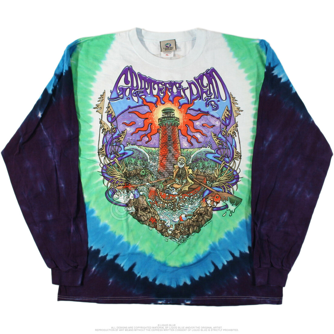 GRATEFUL DEAD-WATCH TOWER-LONG SLEEVE-2 SIDED TIE DYE T-SHIRT M,L,XL,XXL SYF
