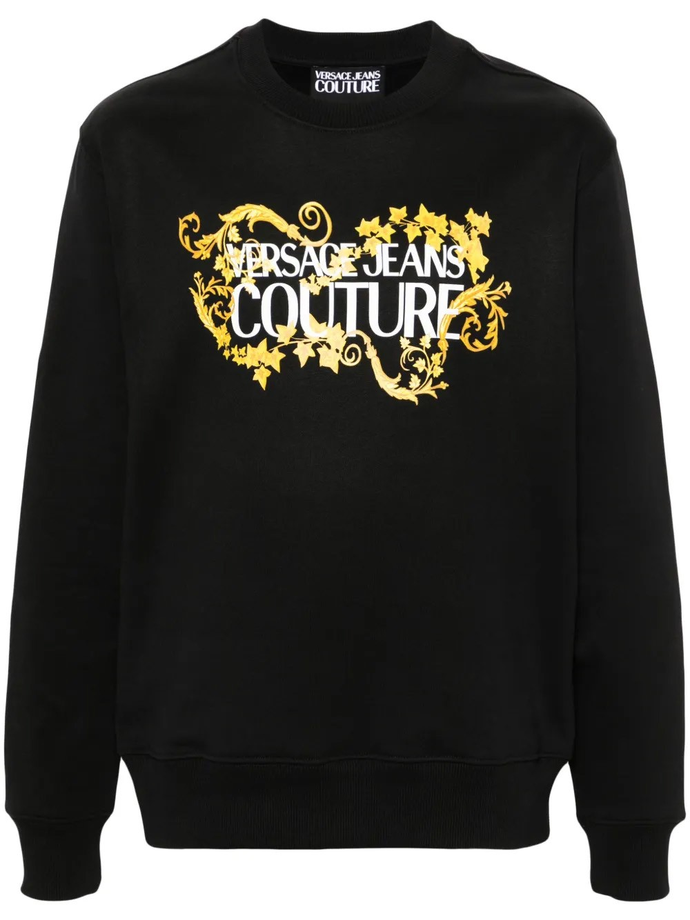 Versace Jeans Couture Black/Gold Cotton Mens Baroque Screen-printed sweatshirt