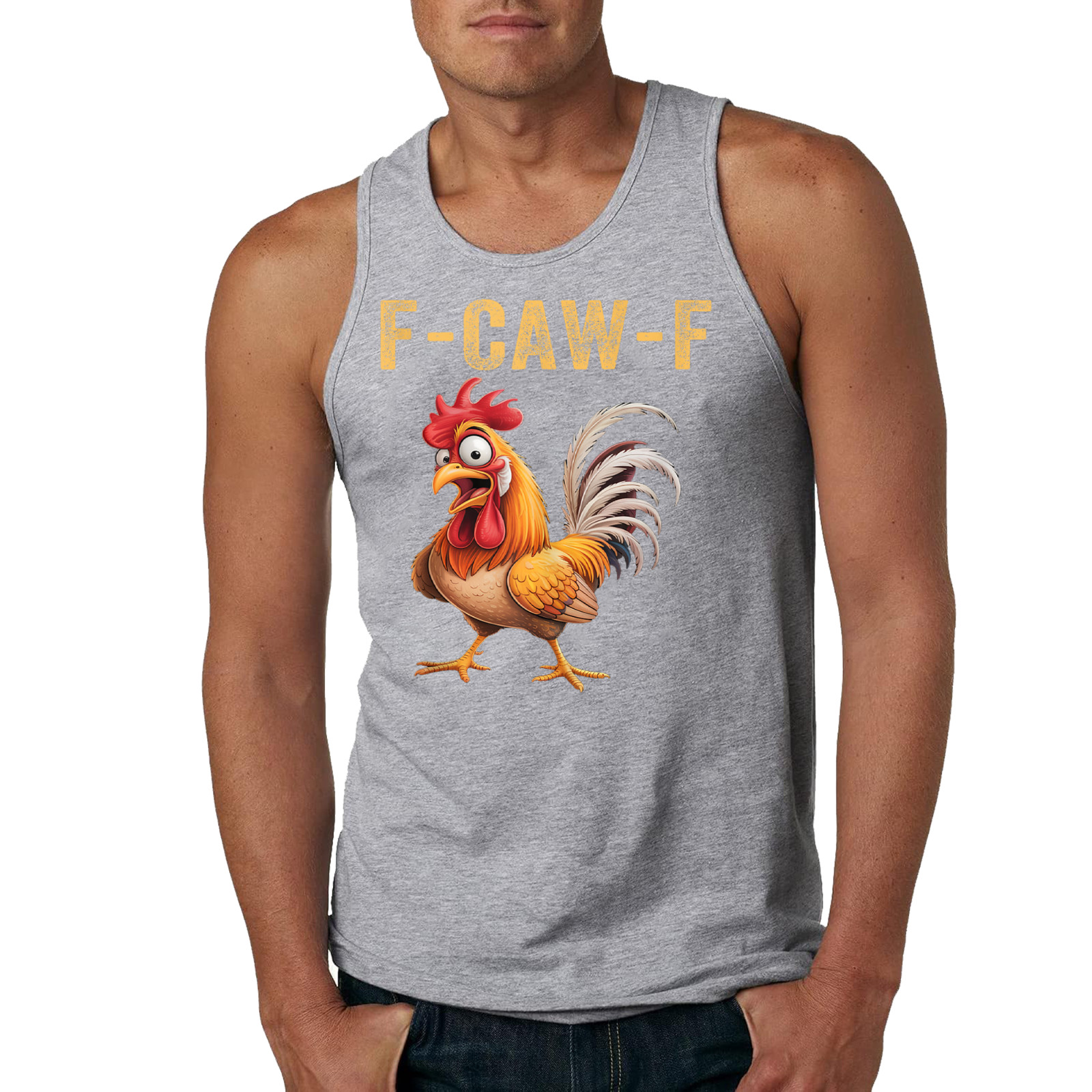 F Caw F Rooster, F-Caw-F Funny Chicken Tank Top