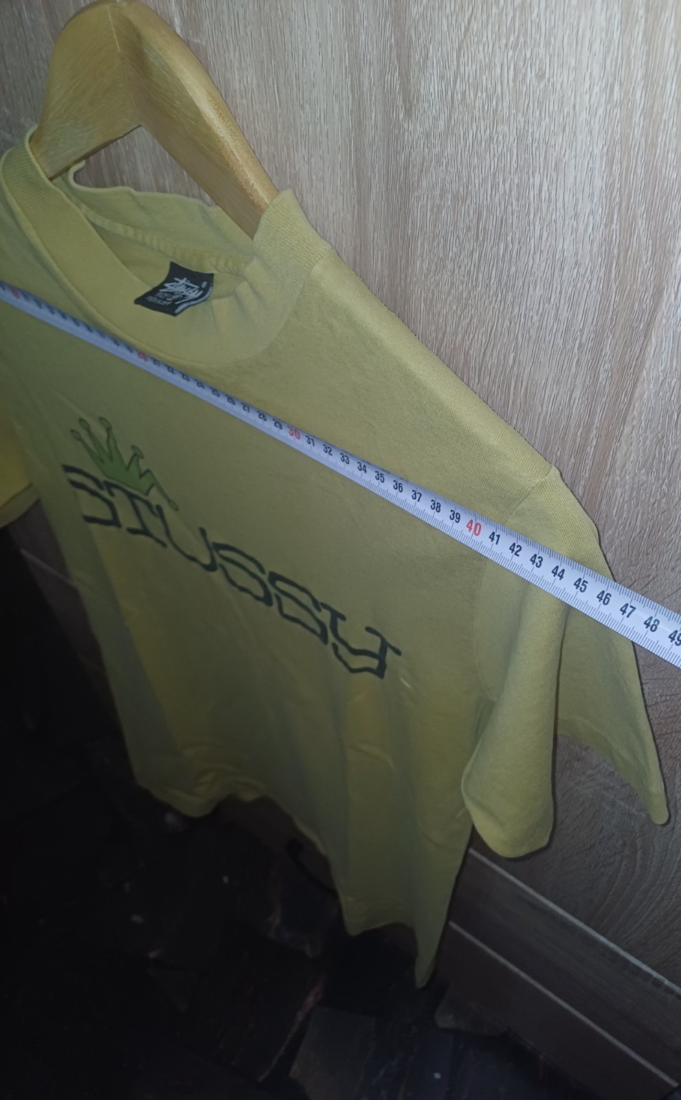 Vintage Early 90’s Stussy Crown Logo T-Shirt Mustard Single Stitch Black Tag