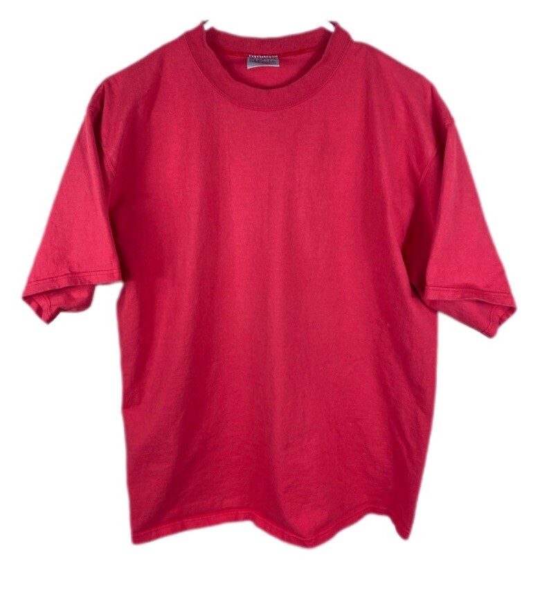 Vtg Pluma Heavyweight Cotton T-Shirt Preshrunk Mens L Red Short Sleeve Crewneck