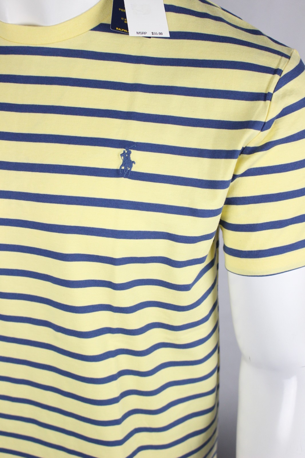Polo Ralph Lauren Men’s Classic fit Striped Jersey T Shirt Short Sleeve Yellow