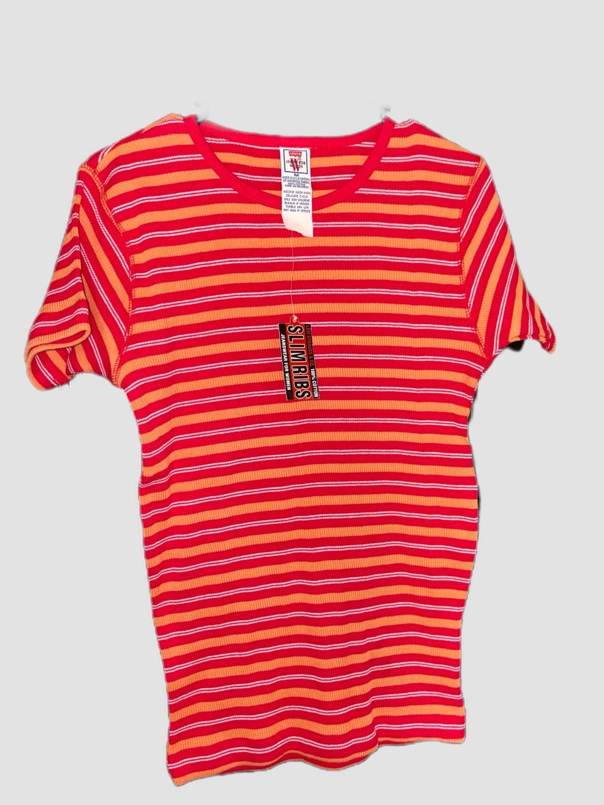 Vintage 90s Levi’s Slim Ribs Striped Deadstock T-Shirt