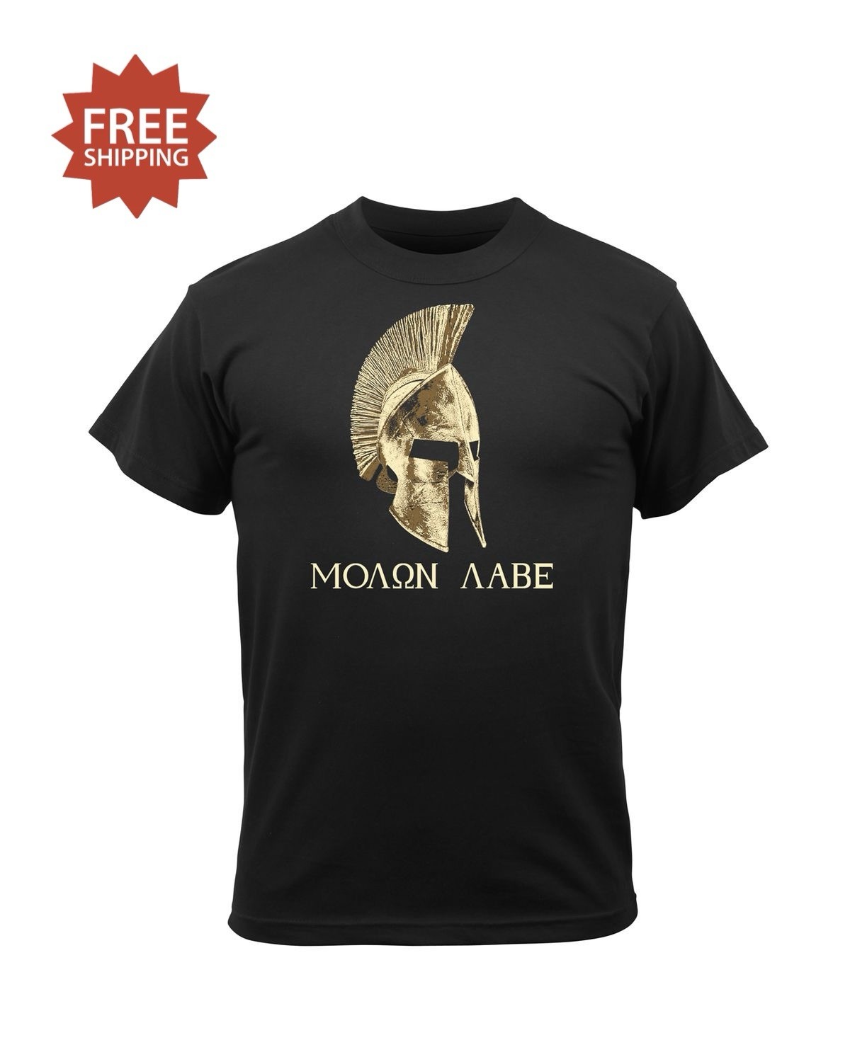 Rothco 61160 “Molon Labe” Spartan Black Short Sleeve T-Shirt – Size L – NWT