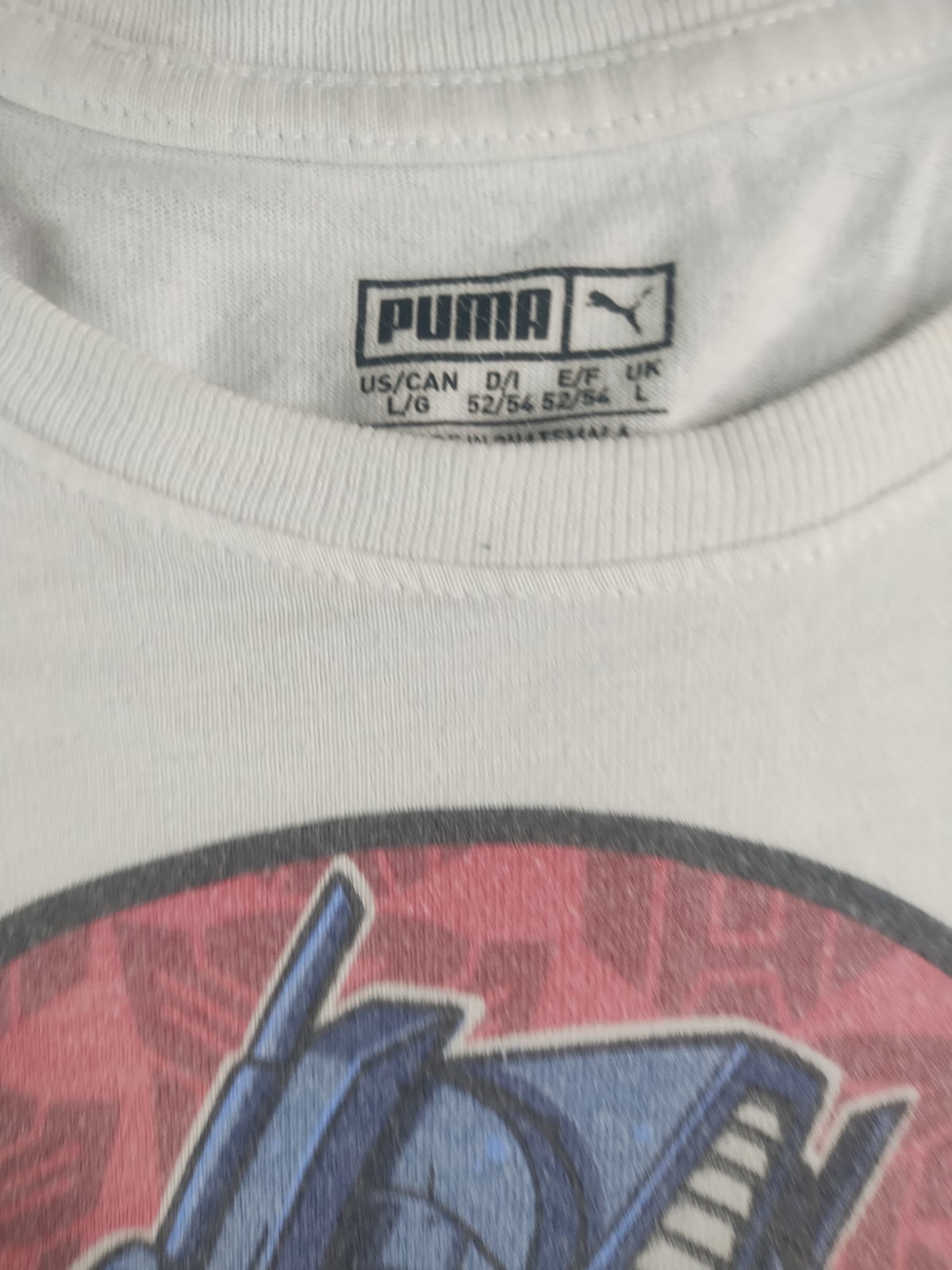 PUMA Transformers Shirt Mens L White OG1