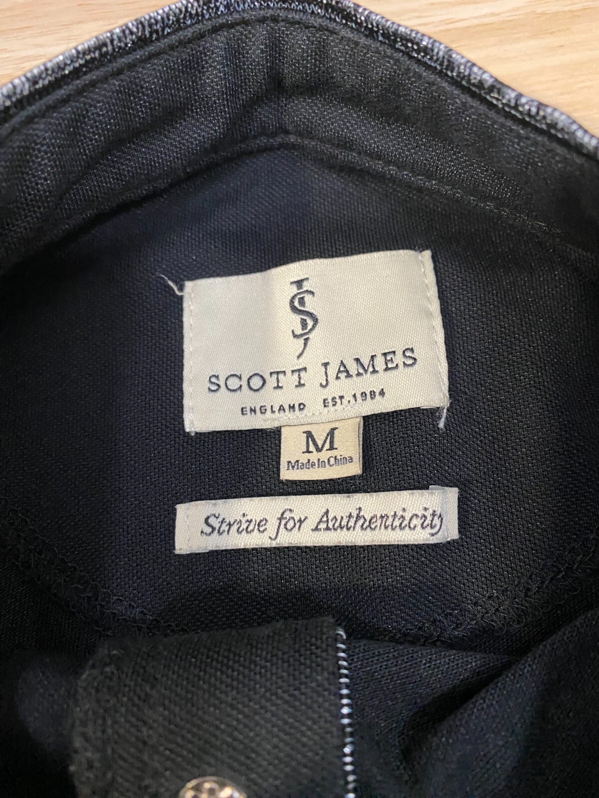 Scott James Shirt Men’s Medium Henley Short Sleeve Black Silver Metallic Stretch