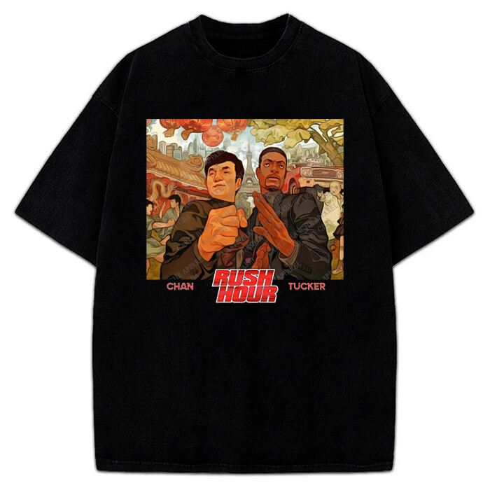 Rush Hour T-Shirt Jackie Chan 成龍 Chris Tucker Classic Movie Graphic Tee