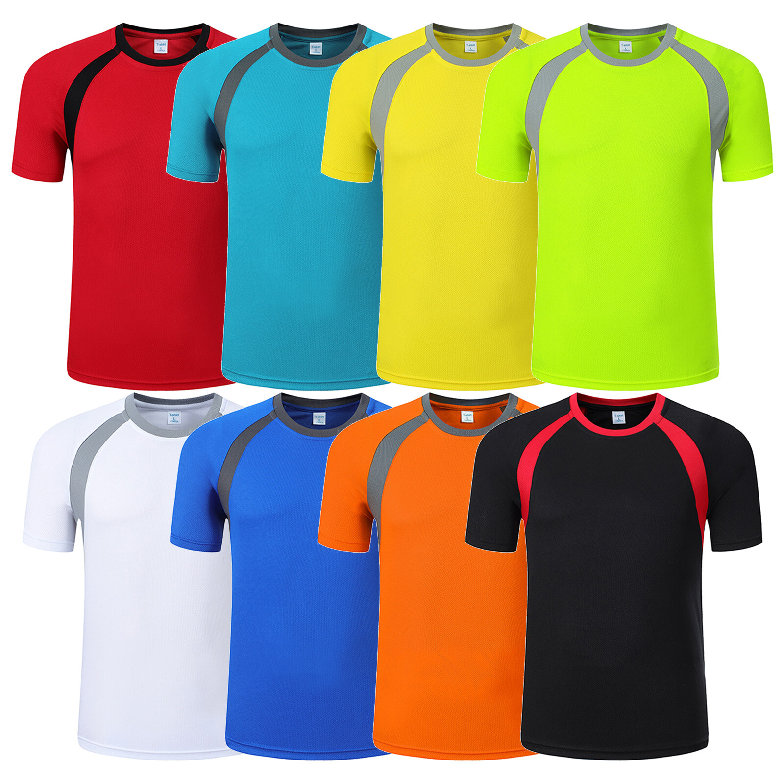 Men’s Quick Drying Sports T-shirt Breathable Crew Neck Short Sleeve Tee Blouse