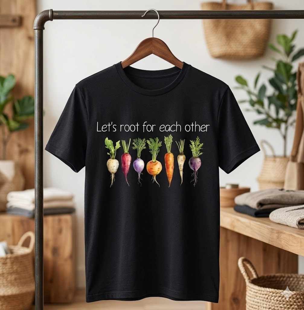 H164 – Inspirational Root Vegetables – Motivational Design T-Shirt