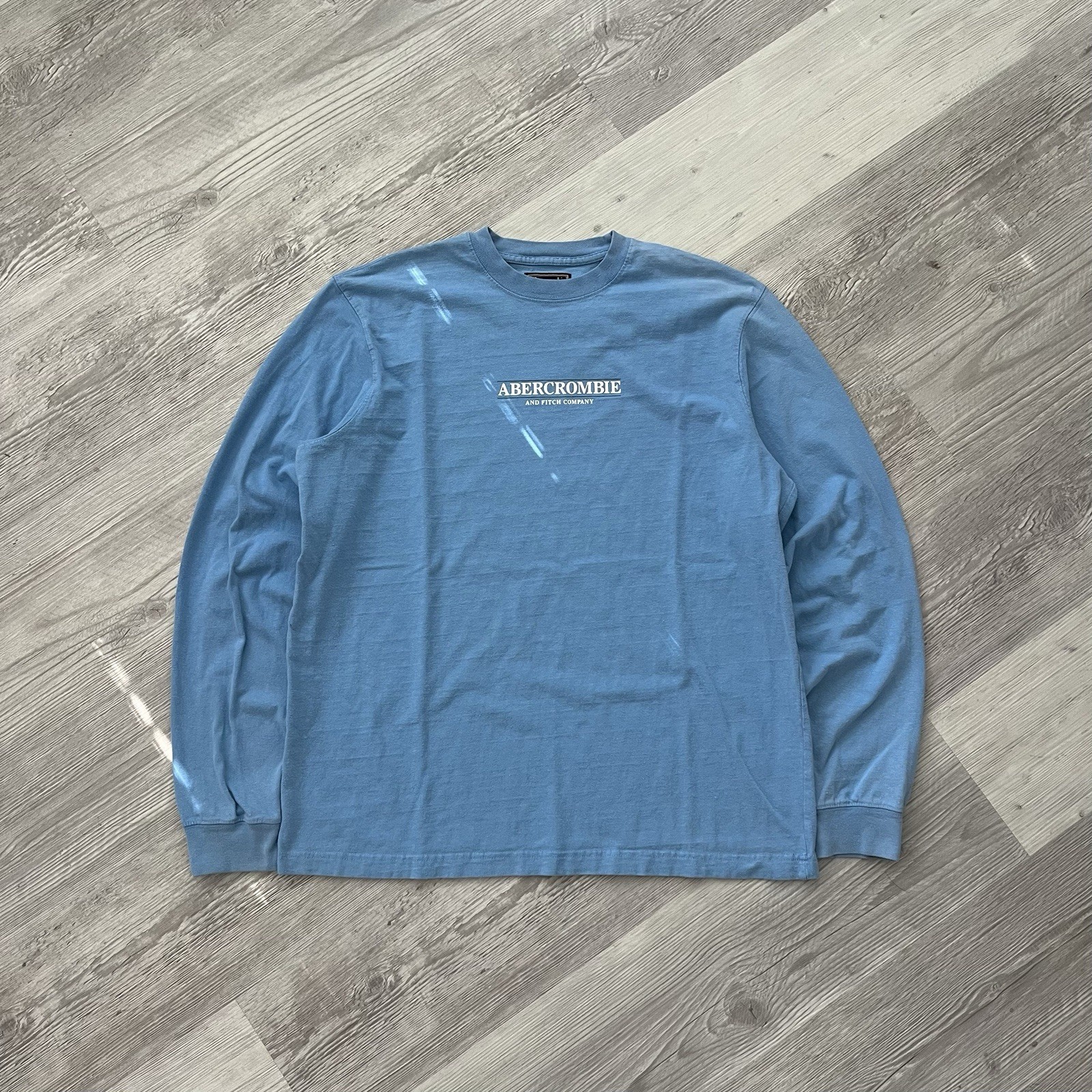 Vintage Abercrombie & Fitch Graphic Logo Long Sleeve T-Shirt Mens XL Blue Y2K