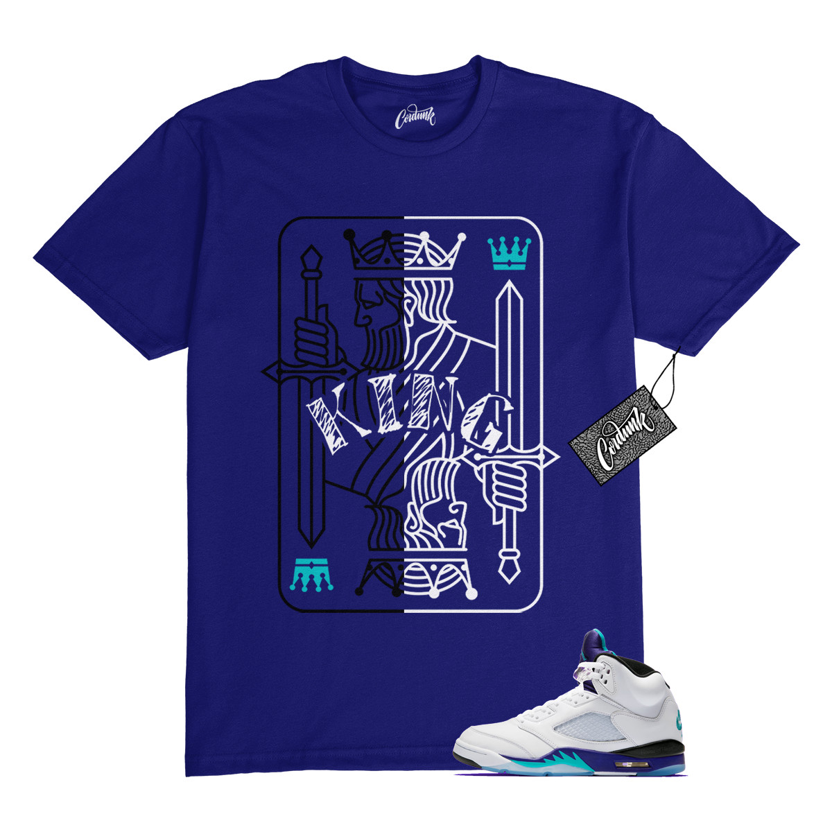 5 Grape White Black 2025 Blue T Shirt Match KING