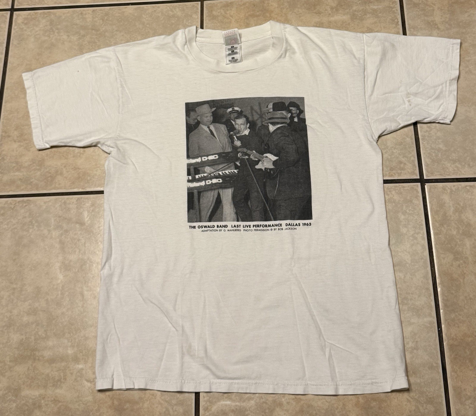 Vintage 90s Lee Harvey Oswald Band Shirt Large JFK Jack Ruby Dallas Texas Crime