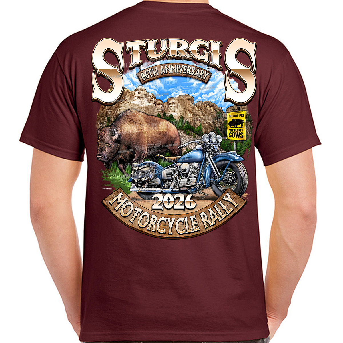 T-Shirt 2026 Sturgis Motorcycle Rally Rushmore Bison Limited Edition No Harley