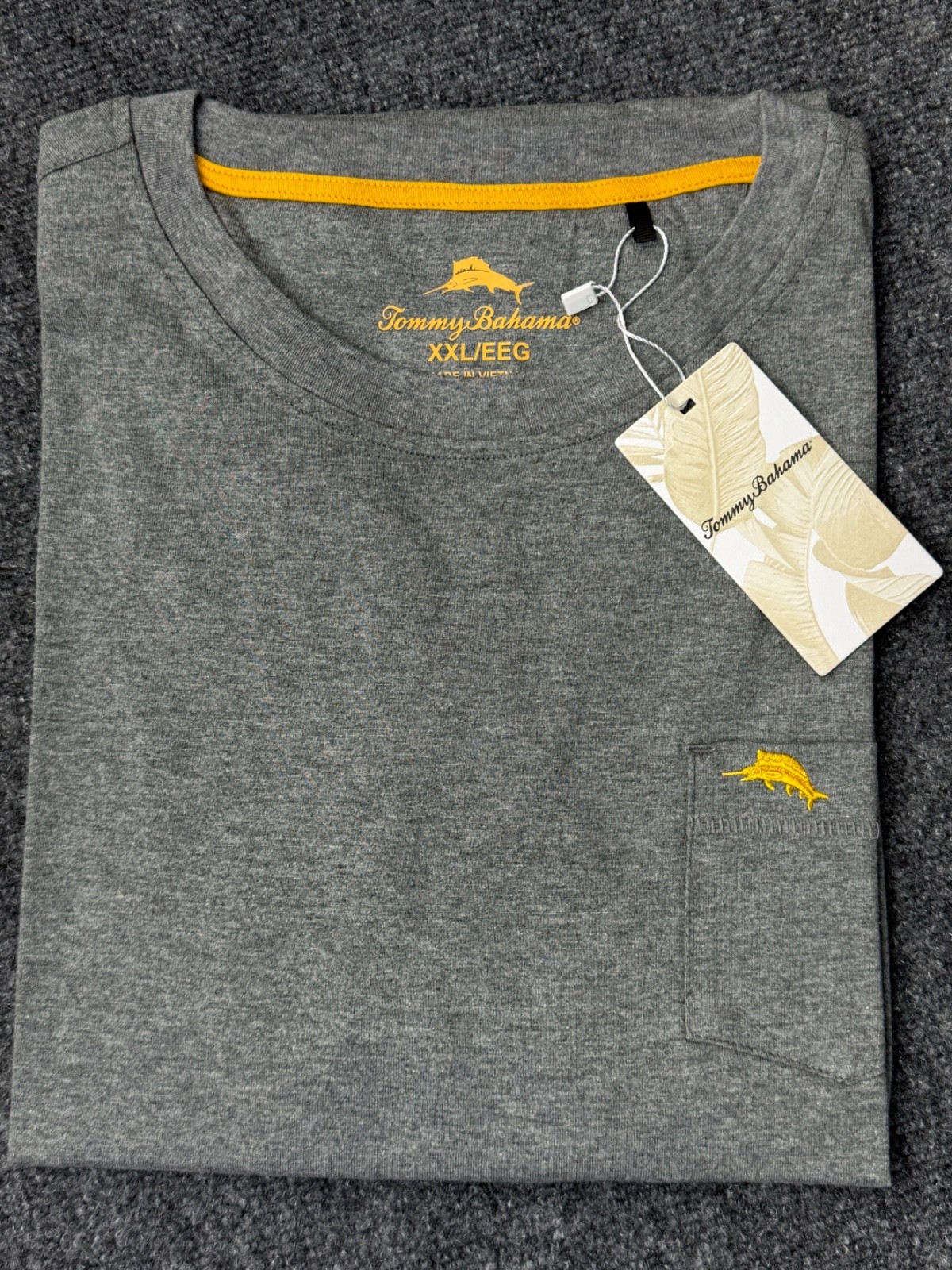 Tommy Bahama Pocket T Shirt Mens XXL NEW Marlin Logo Cotton Tee Red Blue Gray