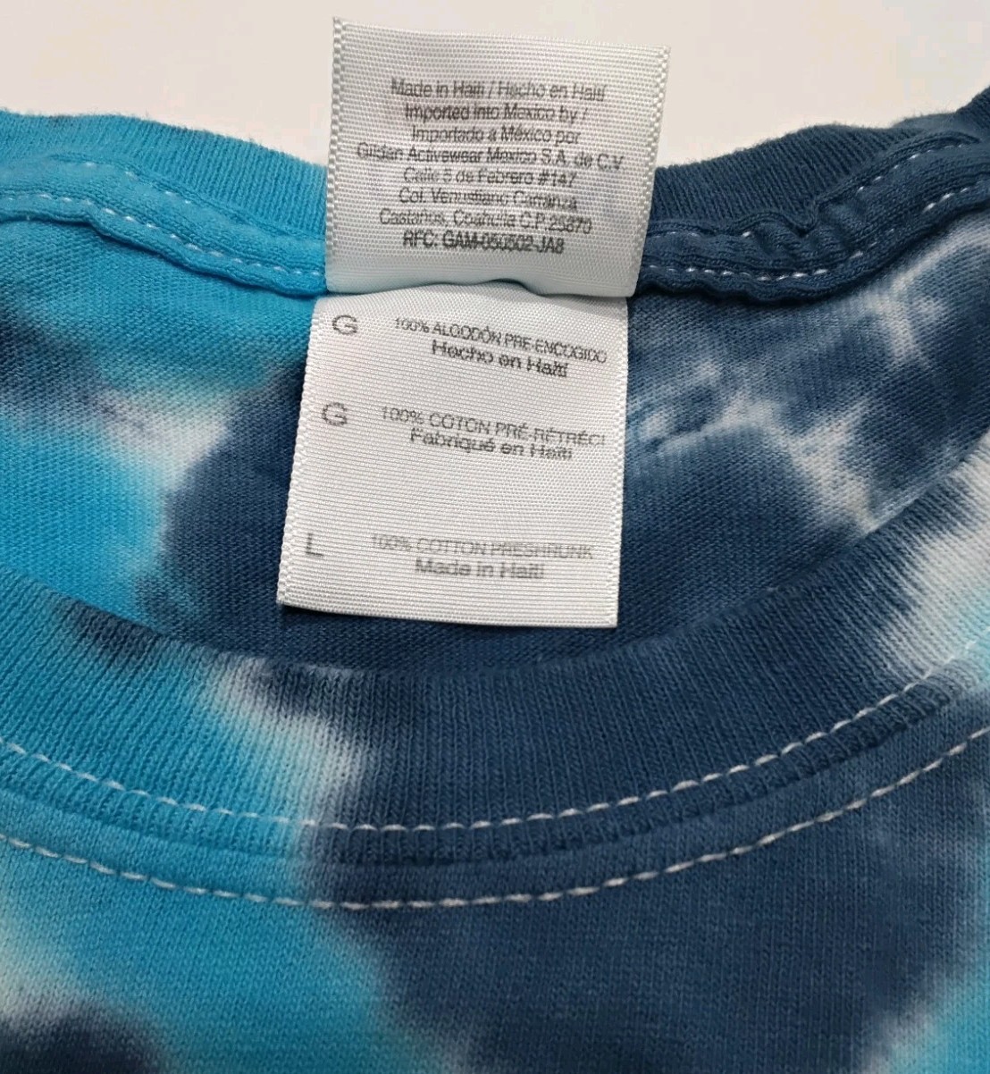 New Tie Dye Men’s T-Shirt Blue Gray Adult Large Multicolor Summer Swirl Spiral