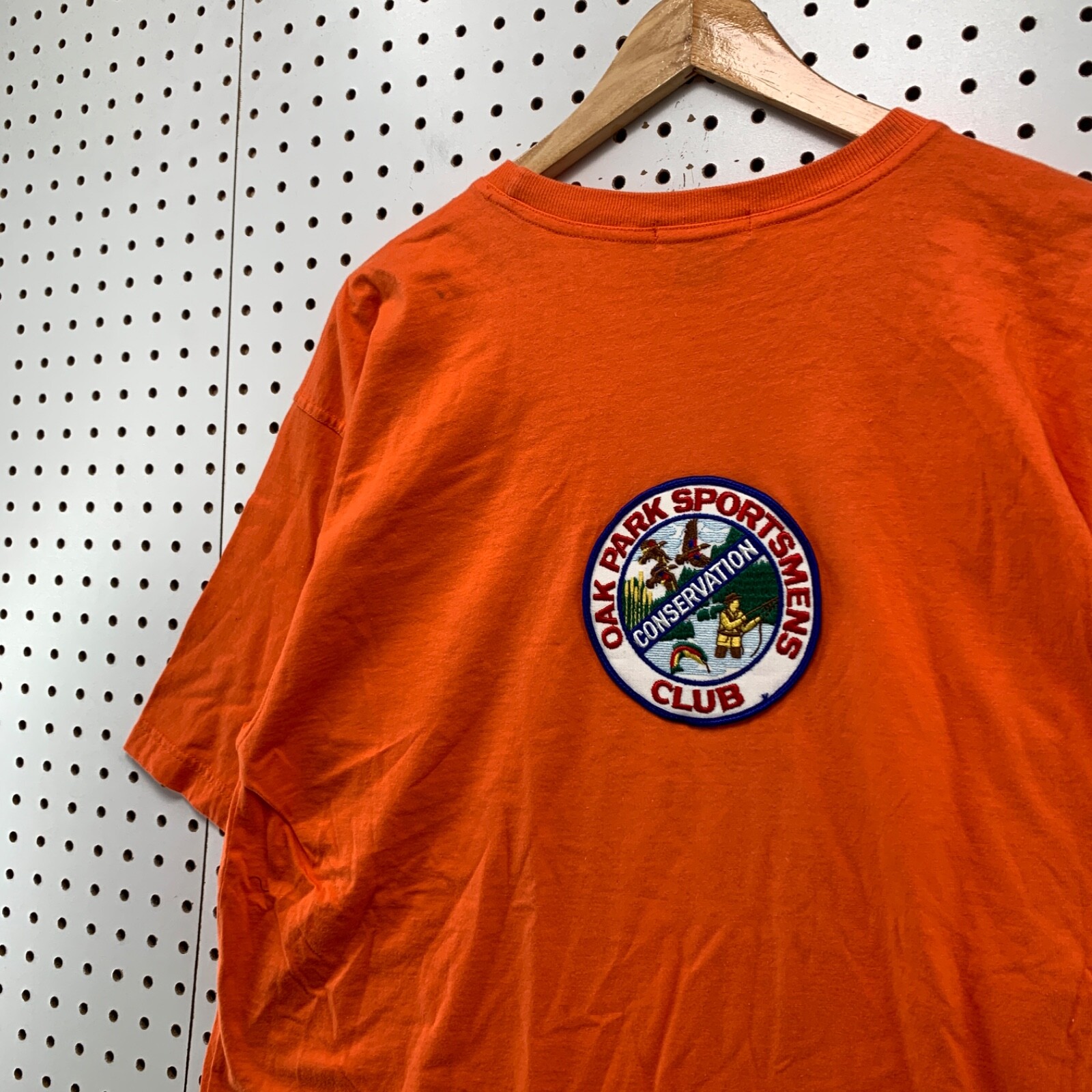 Vintage 90s Nautica Orange Sportsman Club Shirt Mens Large Oak Park Hunting