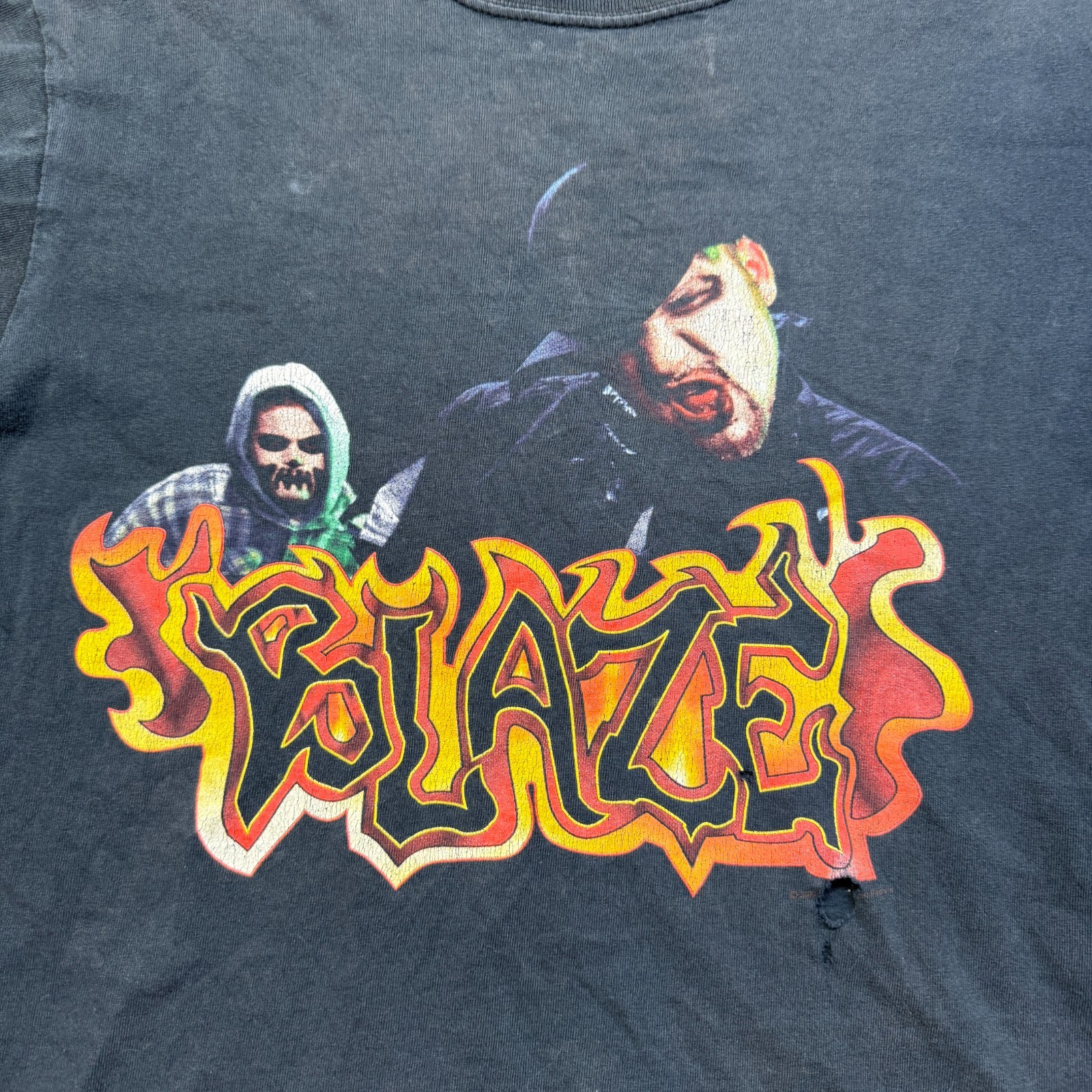 Blaze Ya Dead Homie 1 Less G n da Hood Shirt Sz Lg WORN THRASHED See Pics