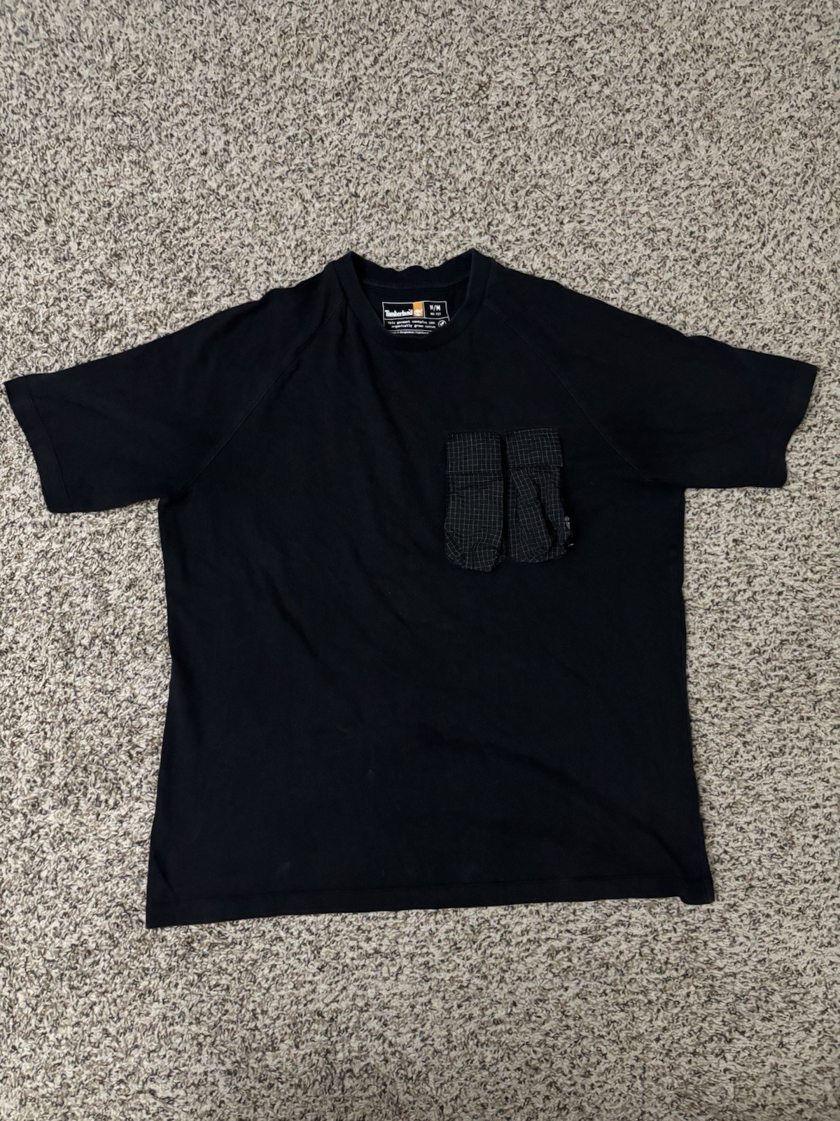 Timberland Checkered Short Sleeve Shirt Black, Size M