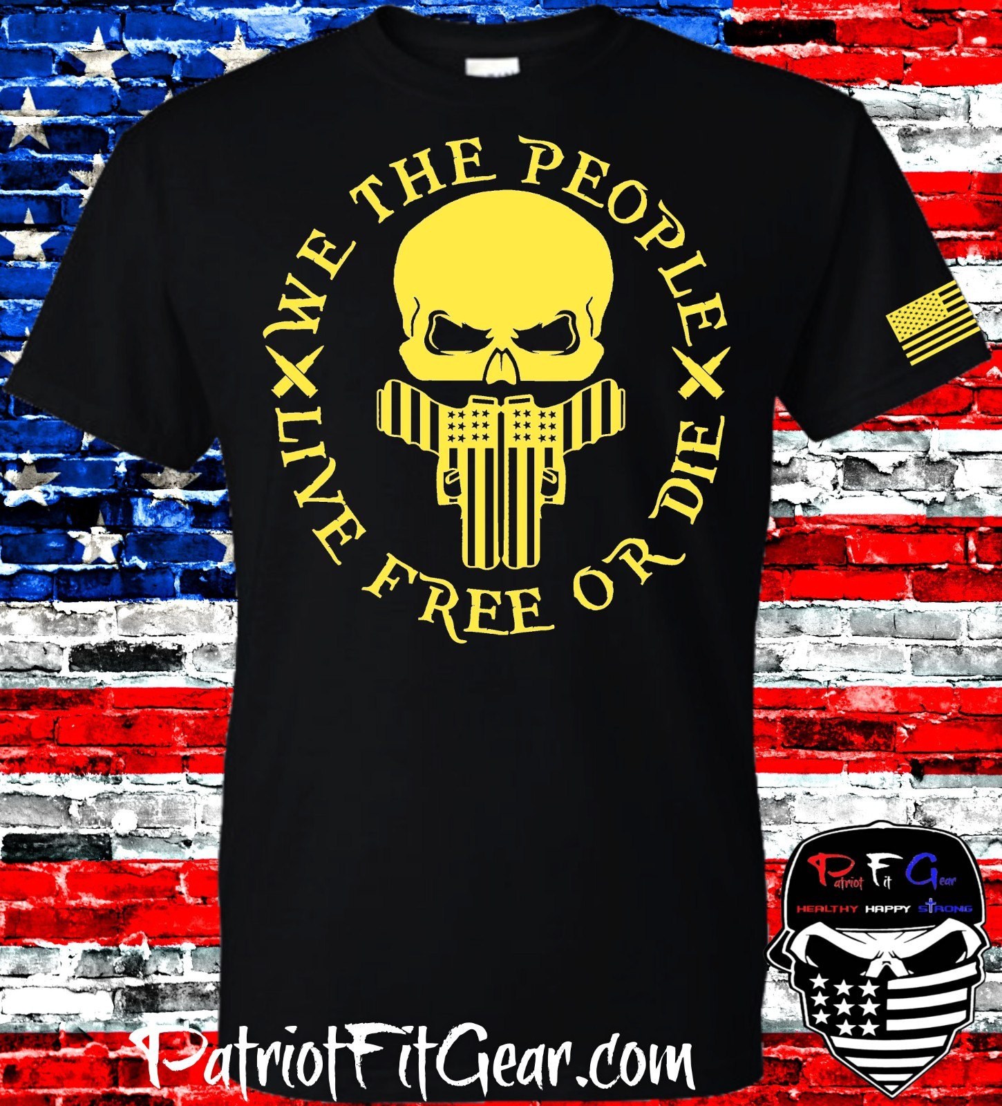t-shirt, We Teh People, Live Free Or Die, Gun Rights, Skull,Patriotic,Custom tee
