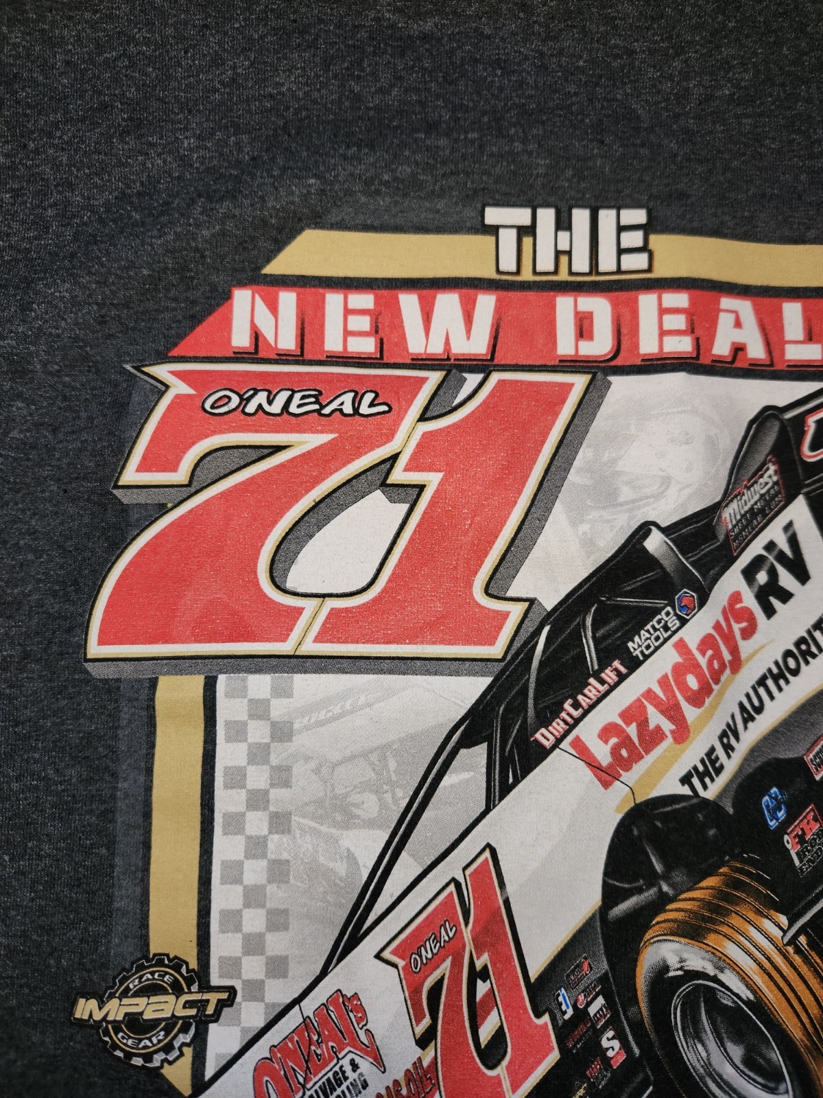 Hudson O’Neal #71 Dirt Late Model 2022 Black Short Sleeve Shirt For Men Size XL