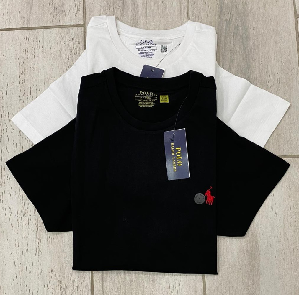 Polo Ralph Lauren Men’s Classic-Fit Crewneck T-Shirt Black & White -S,M,L,XL,XXL