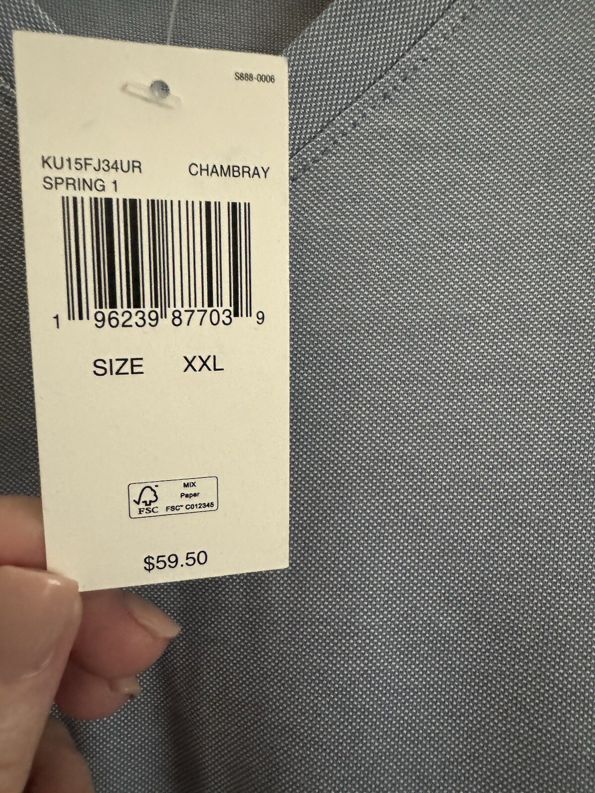 Michael Kors, Mens XXL V-Neck Tee Shirt, Chambray Short Sleeve, NWT