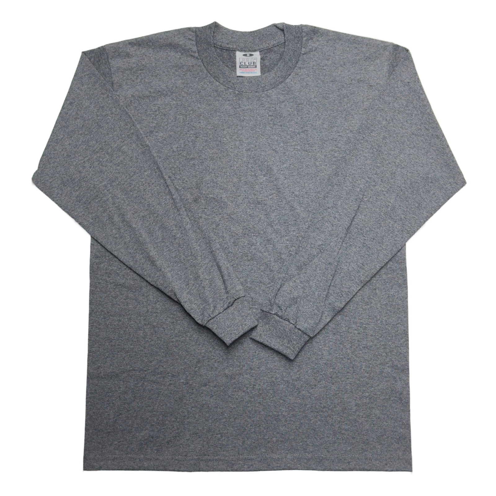 Pro Club Men’s Heavyweight Cotton Long Sleeve Crew Neck T-Shirt
