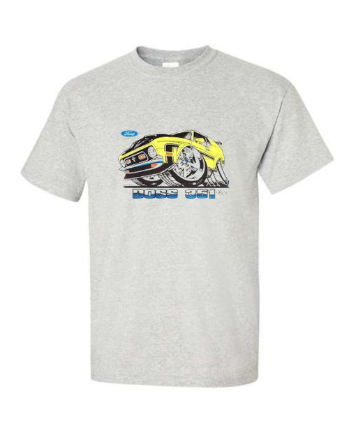 1971 Ford Boss 351 Mustang Muscle Car T-shirt Single Or Double Print