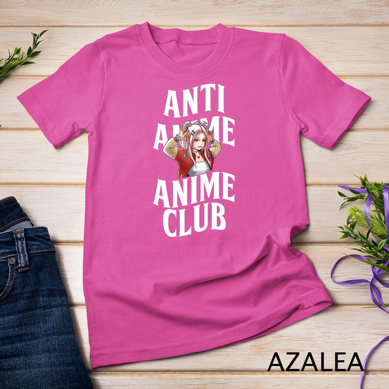 Anti Anime Club Kawaii Manga Otaku Japanese Art Cosplaying Unisex T-shirt