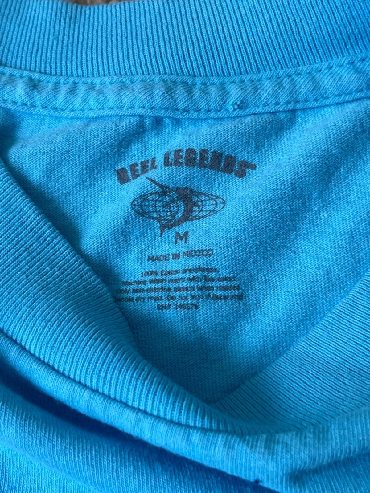 Reel Legends T Shirt Mens Medium Blue Fishing Boating USA Flag Outdoors Novelty
