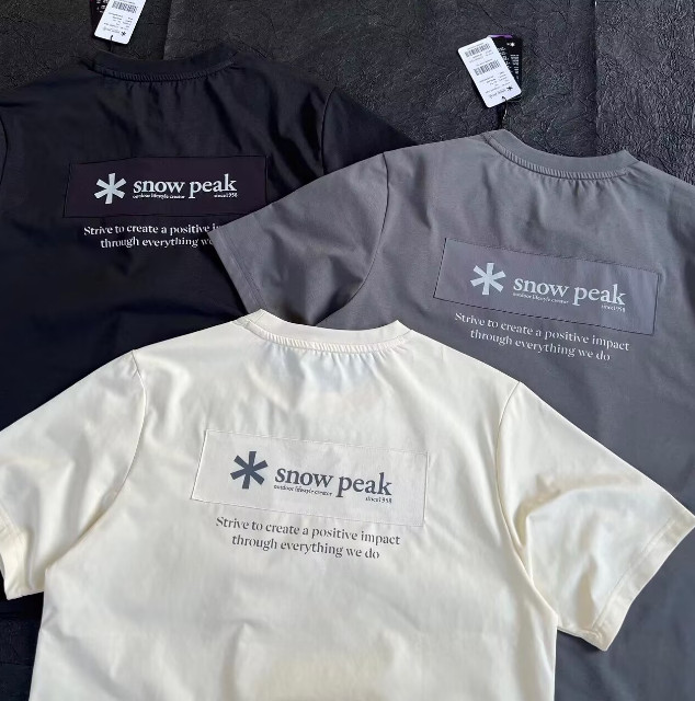 Snow Peak Summer New Patch Quick Drying T-shirt Men Women