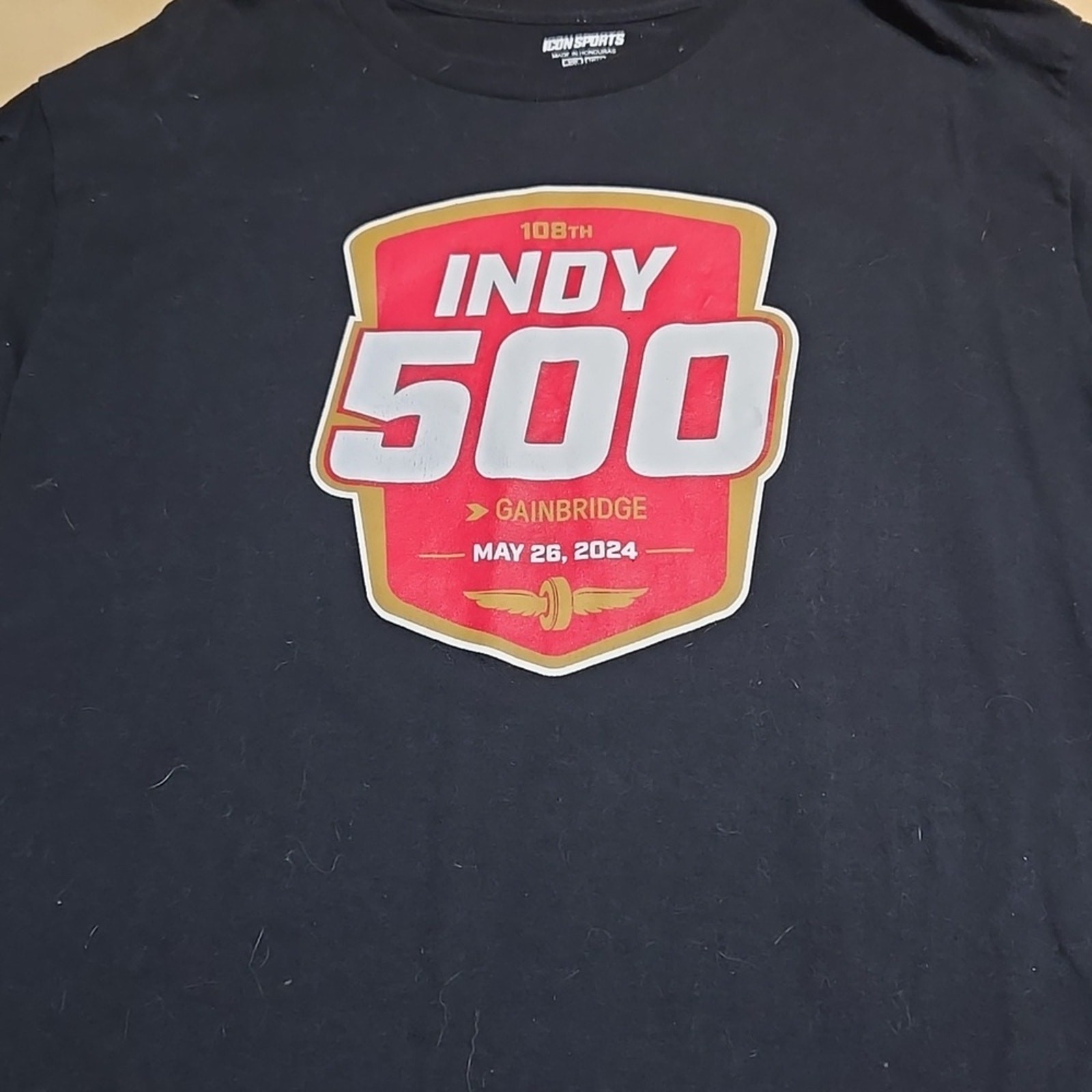 T17 Indy 500 2024 Black Men’s Short Sleeve Tee Size Lg