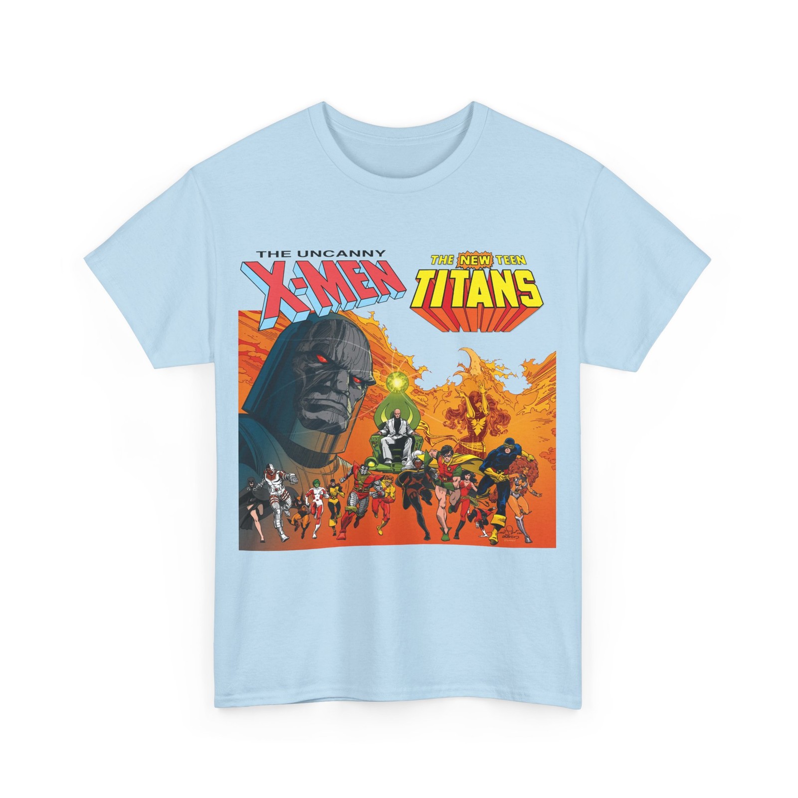 X-Men & New Teen Titans T-Shirt Marvel & DC Comics Wolverine Raven Vintage-Style