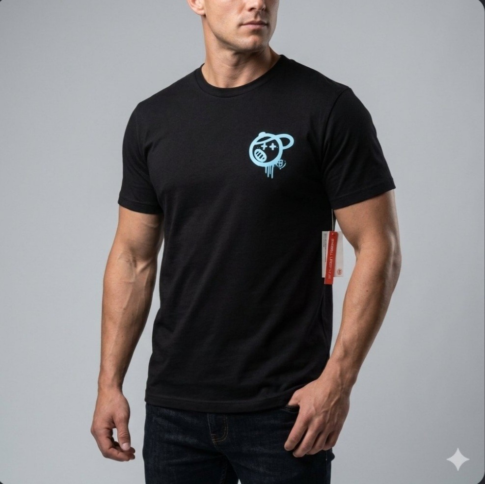 Baseball Lifestyle 101 Men’s Graffiti Character Graphic T-Shirt – Black / Blue
