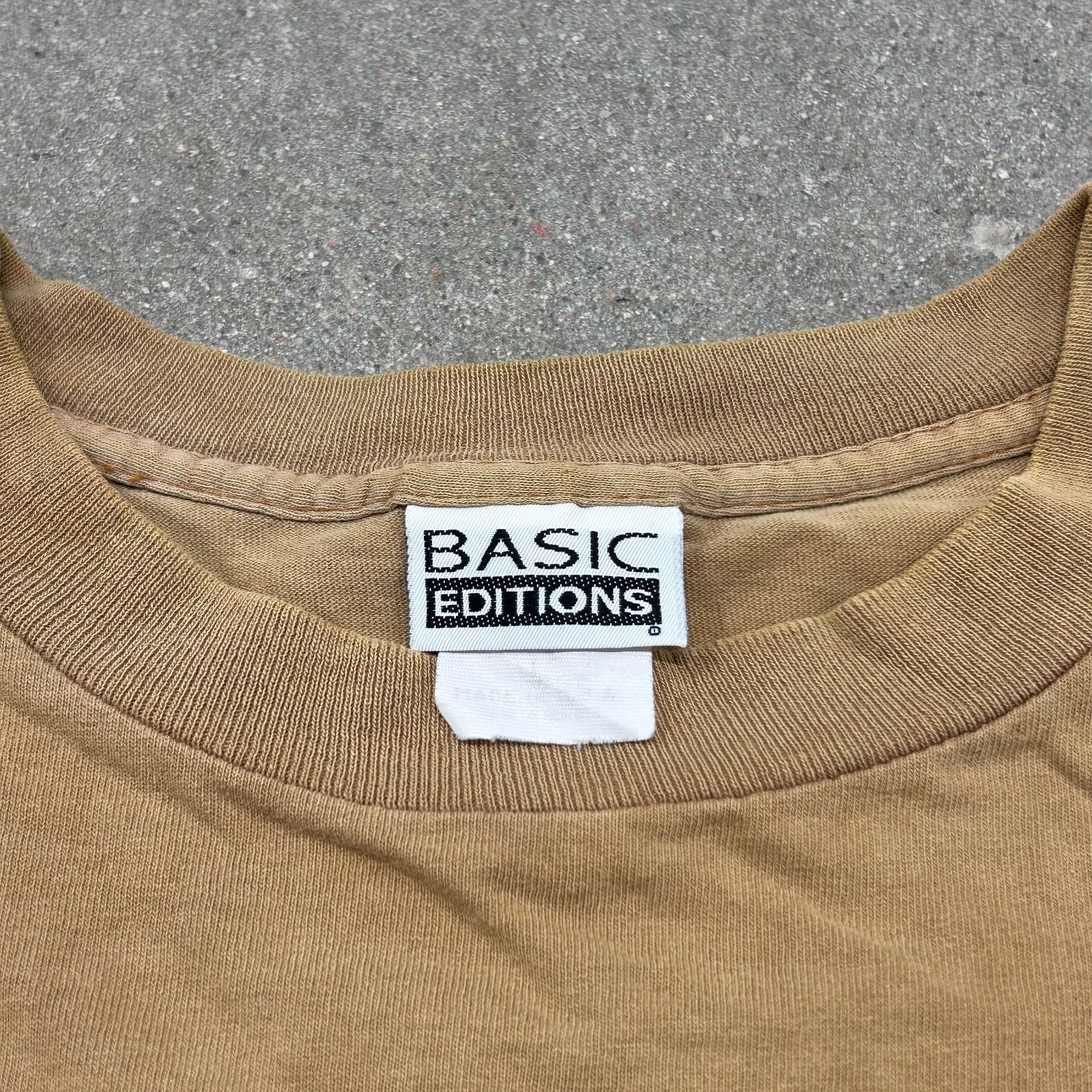Vintage 90s Brown Grunge Single Stitch Faded Paper Thin Tee T Shirt sz Large