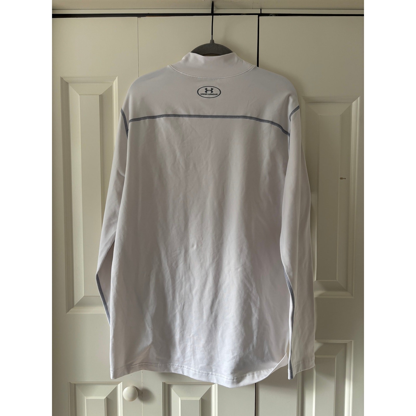 Under Armour White ColdGear Fitted Long Sleeve Top LG