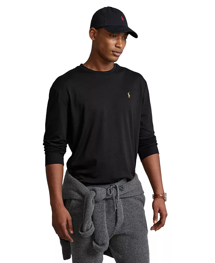 Polo Ralph Lauren Men’s Classic Fit Soft Touch Crewneck T-Shirt Long Sleeve