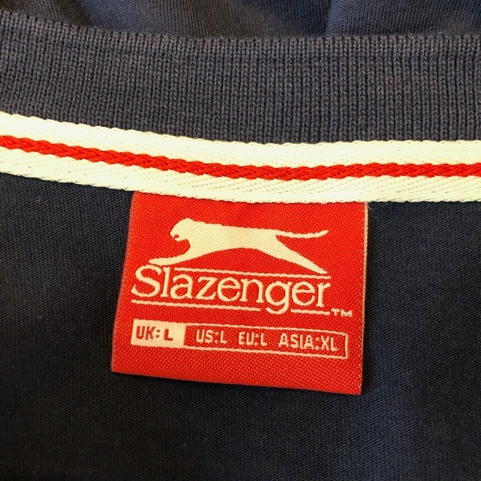 SLAZENGER Navy V-Neck Shirt Cotton Short Sleeve XL