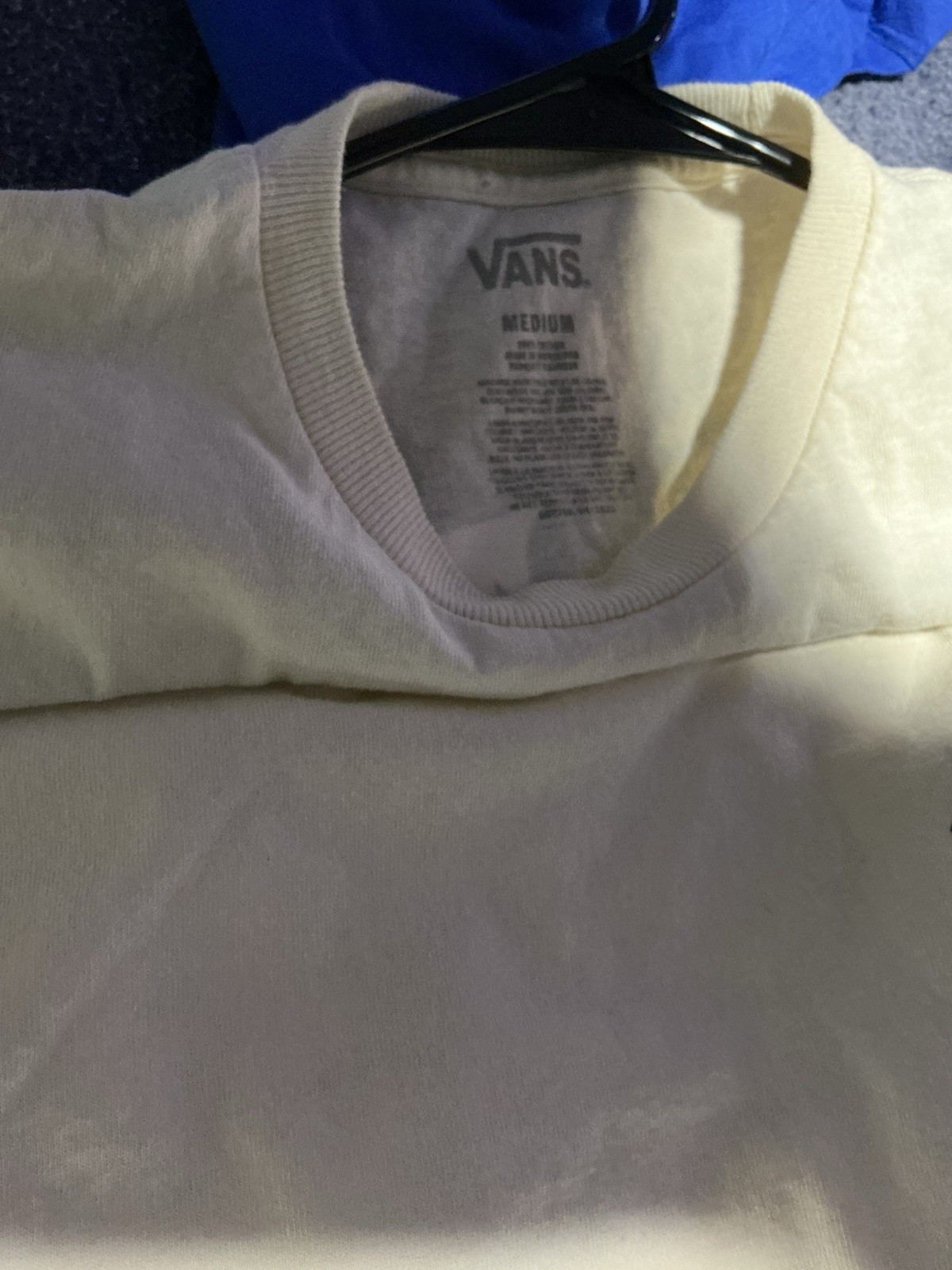 VANS White Men’s Think Green Skull Flower Graphic T-Shirt Med Cotton Crew Neck