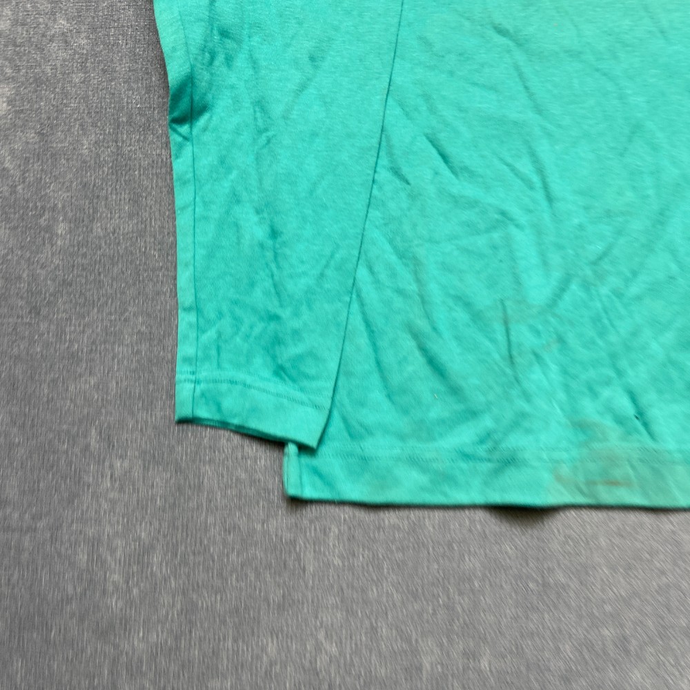 Vintage Rush Fashion Shirt Men Small Green Cotton Ribbed Collar Embroidered Logo
