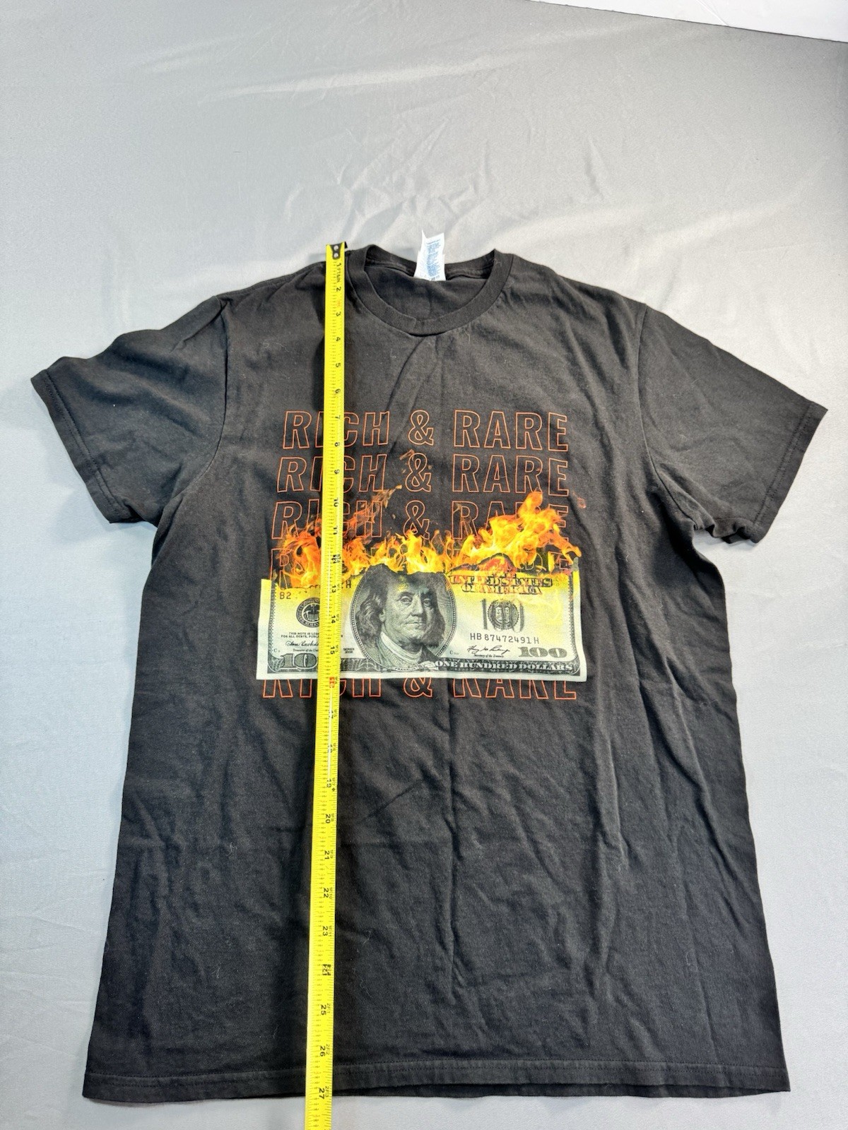 Delta Soft Rich & Rare T Shirt Black Mens Size Medium Graphic Print Money