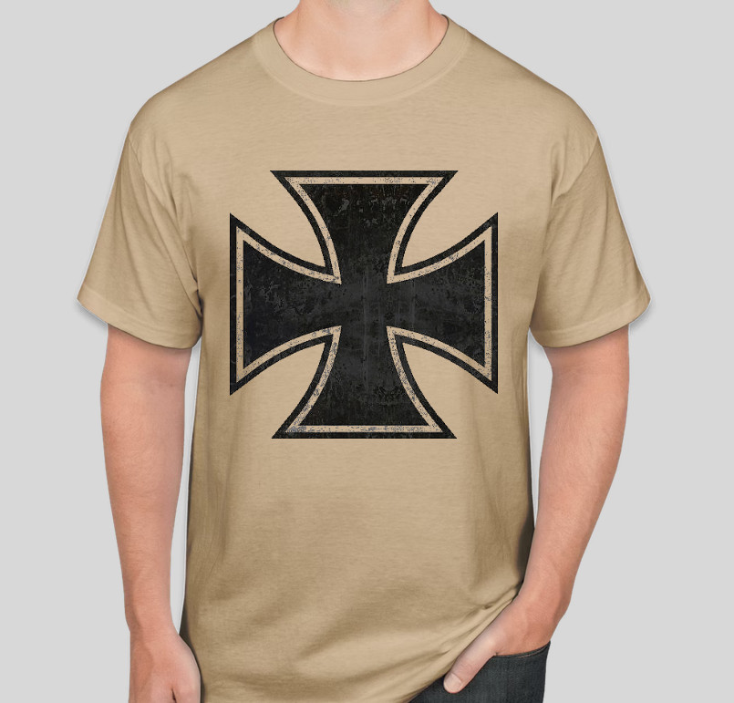 WW2 WWII German Military IRON CROSS EK1 EK2 medal award t shirt Biker Motorcycle