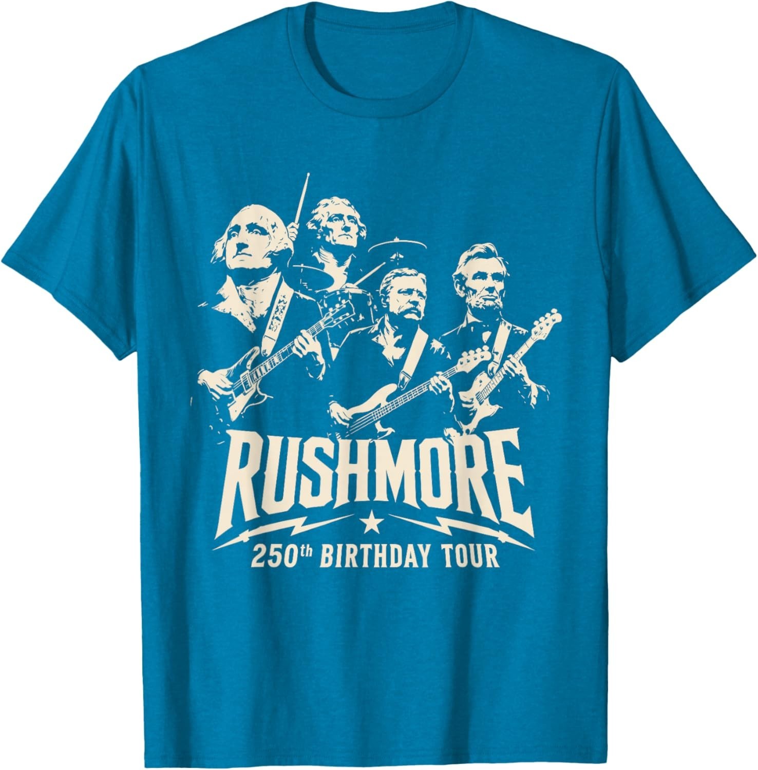 Funny Mount Rushmore 250th Birthday Tour Rockstar Graphic T-Shirt