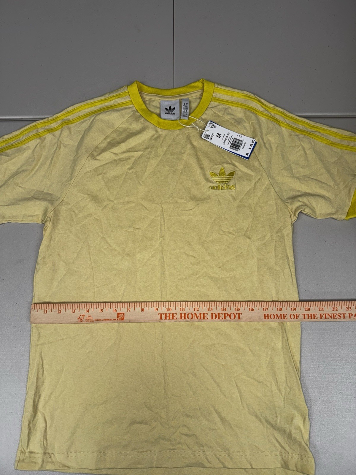 ADIDAS 3-Stripes California Tee Originals Powder Yellow JN7021 Pick Size NWT