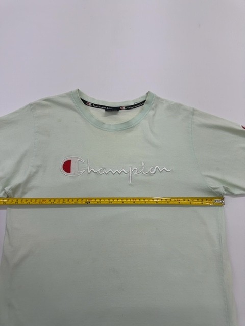 Champion Boys T-Shirt Light Green Logo Size M Regular Crewneck