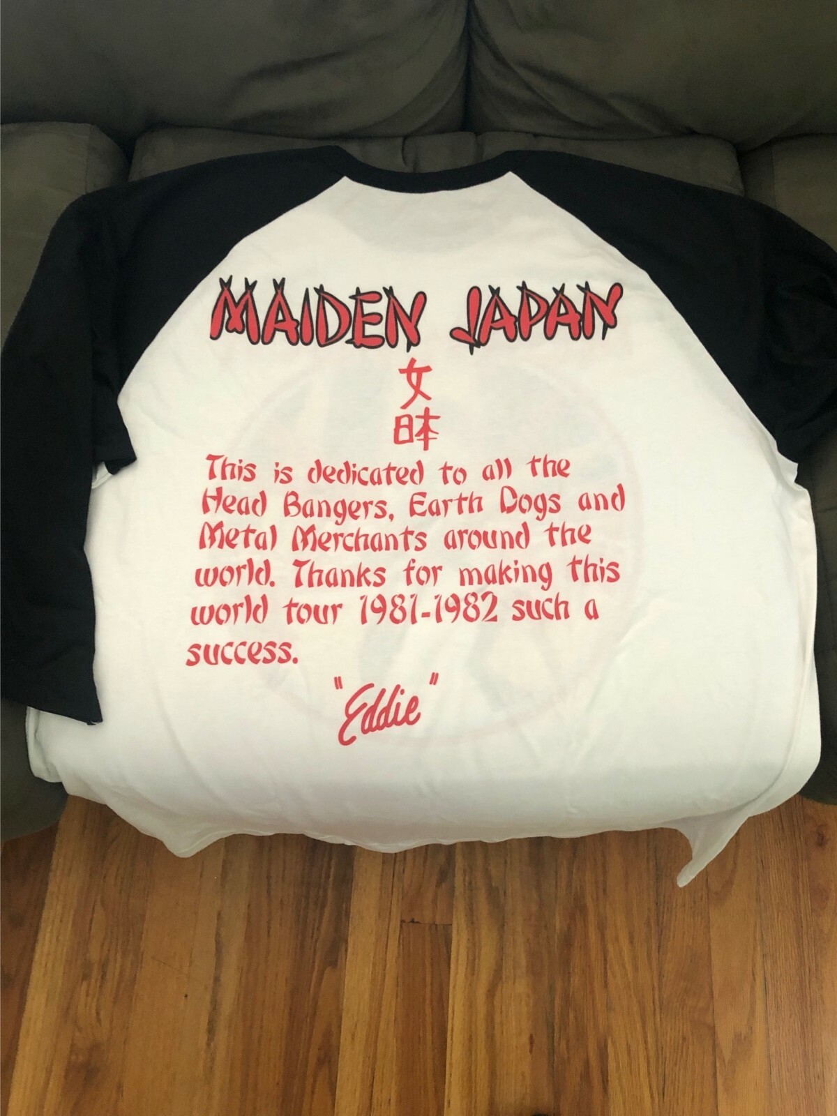 Iron Maiden – Maiden Japan 1982 Raglan Beast on the Road World Tour, S to 3XL