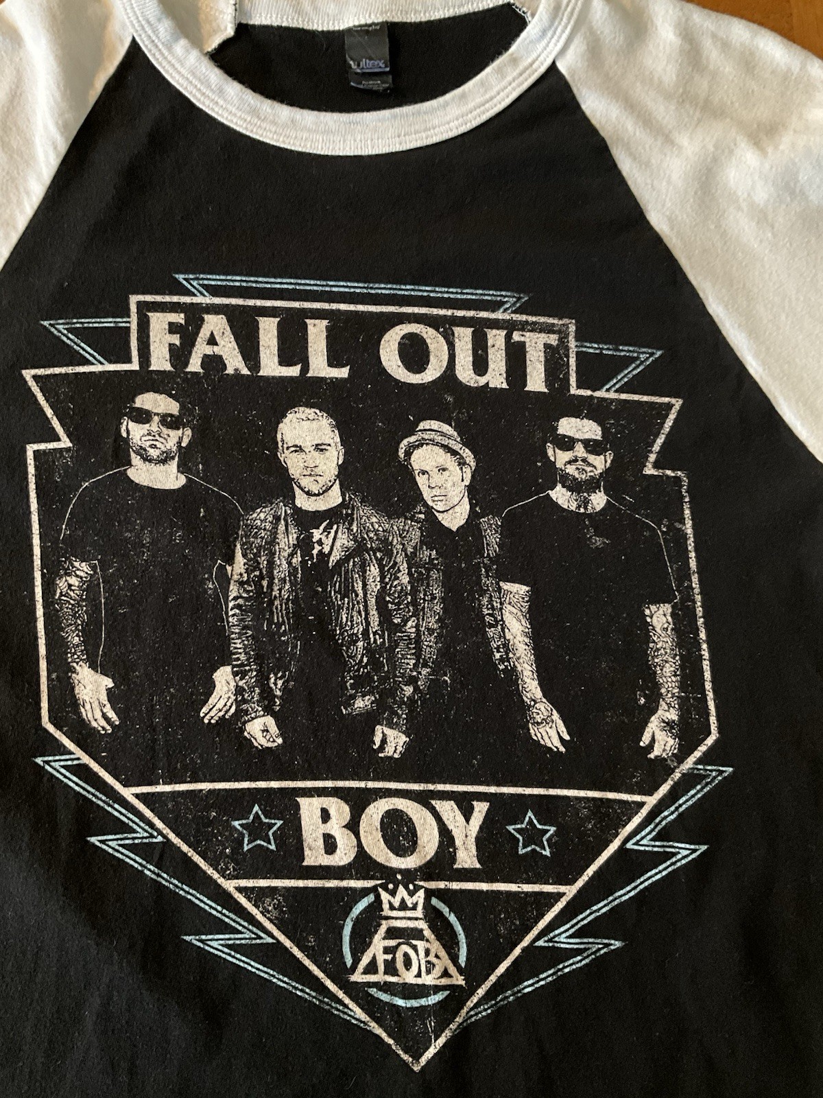 FALL OUT BOY Raglan T-Shirt Size Small Hardcore Punk Emo Cotton Pre Shrunk