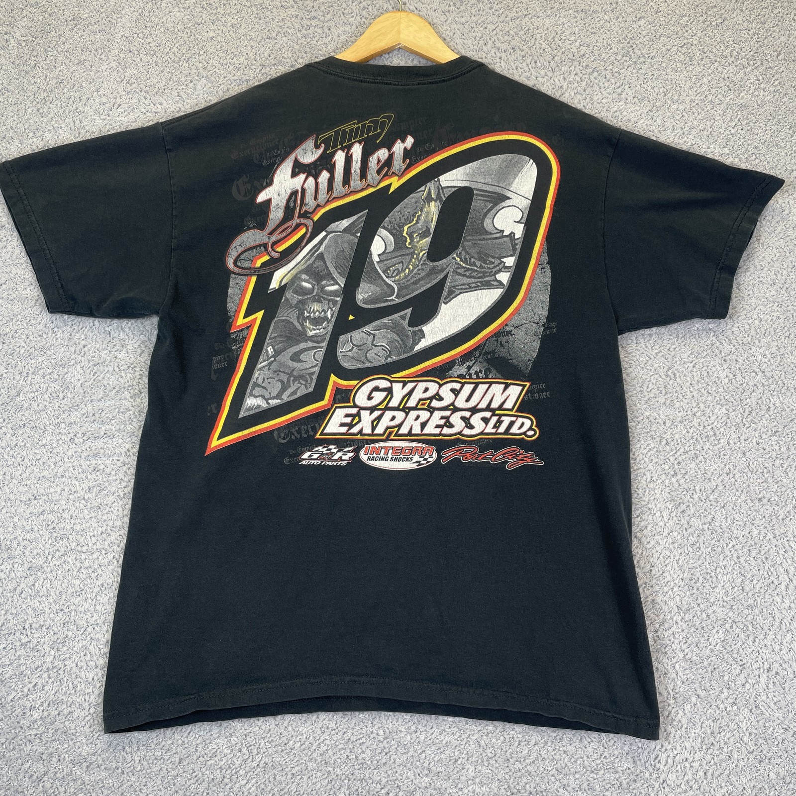Dirt Track Racing T-Shirt Tim Fuller #19 Men’s Large Double Sided